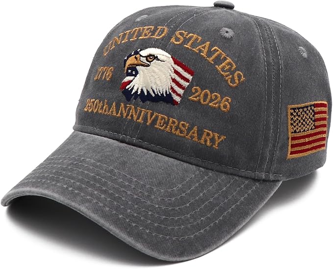 United States 250th Anniversary Hat, USA Baseball Cap 1776-2026 American Eagles Hat Patriotic Embroidered Hats for Men Women