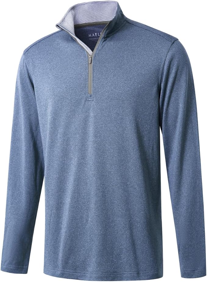 M MAELREG Quarter Zip Golf Pullover Men Dry Fit Long Sleeve Performance Wicking Mock Neck 1/4 Zip Pullover Mens Sweatshirt