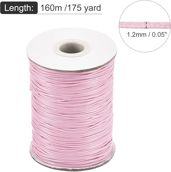 MECCANIXITY Waxed Cord 1.2mm Waxed Polyester Cord 175 Yard Wax String - Image 2