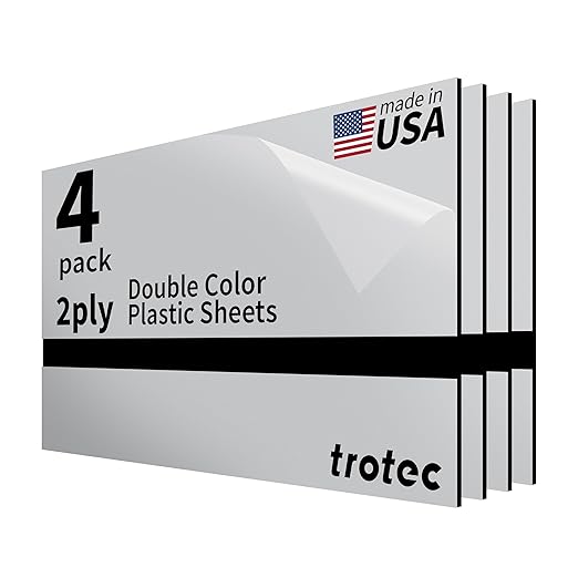 Trotec | Metallic Looking Acrylic Sheet | 12"x24"x1/16, Name Plate | USA Made by TrotecEngravingSupplies