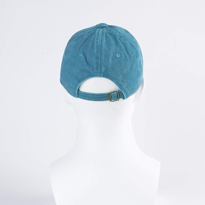LANGZHEN Unisex Baseball Cap 100% Cotton Fits Men Women Washed Denim Adjustable Dad Hat