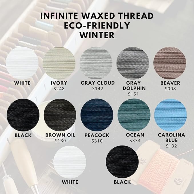 3-Ply Round Waxed Thread, 12 Colors, 252 Yards - Image 2