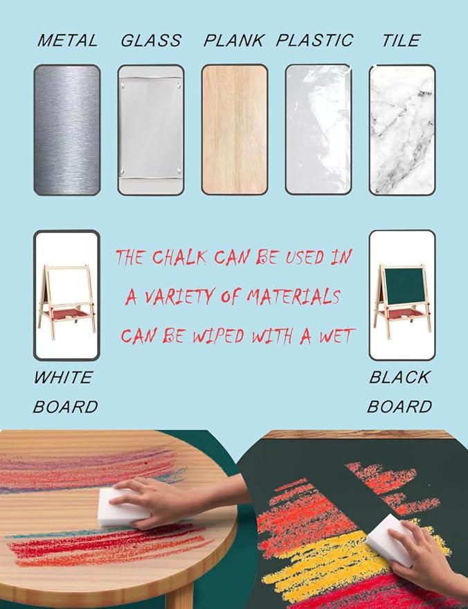 Non-toxic Dustless Chalk for Kids, Colored Chalk - Image 2
