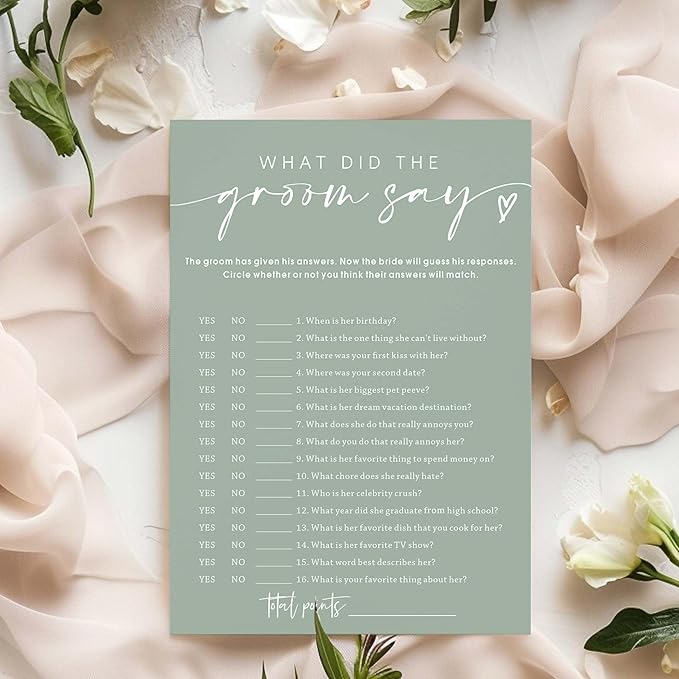 Bridal Shower Games Cards & What Did the Groom Say - Image 3
