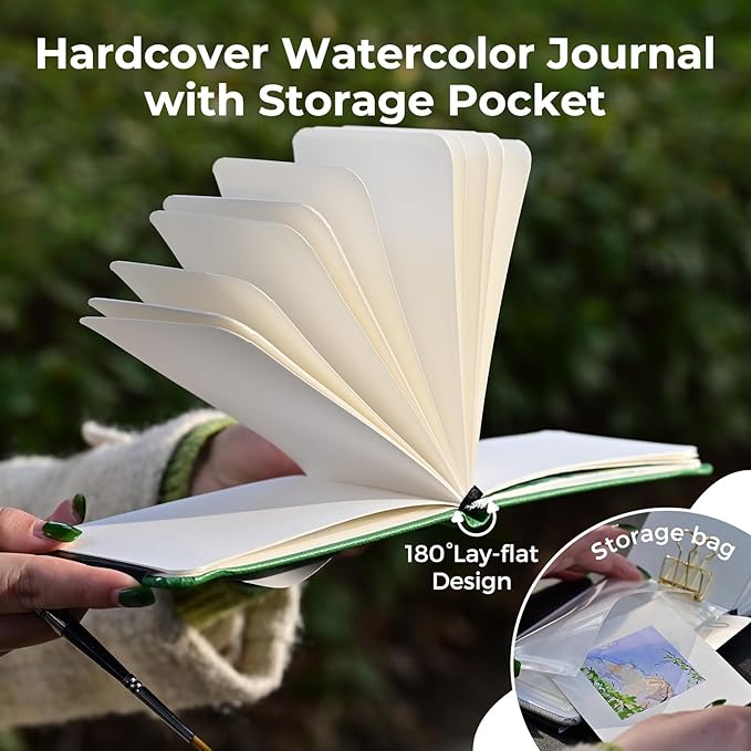 Funto Watercolor Journal, 2 Pack, 24 Sheets Each, 110lb/230gsm, Suitable - Image 4
