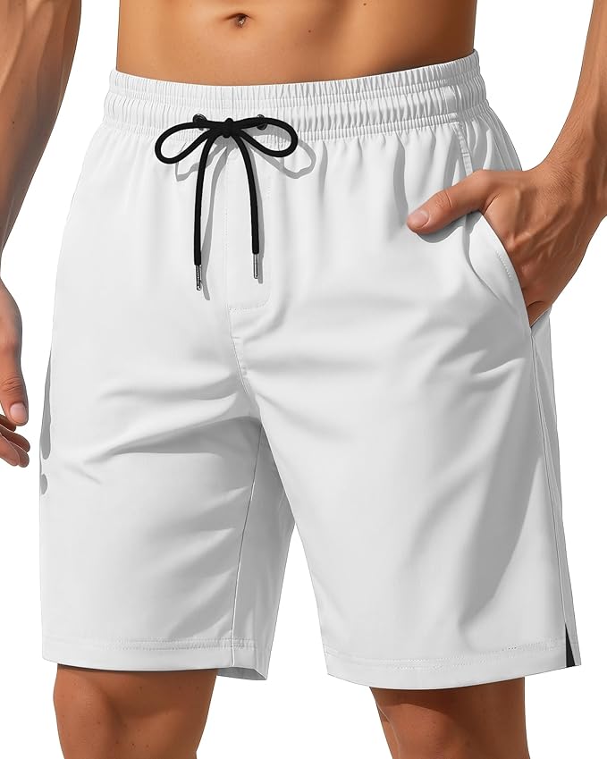 9 Inch Men Swim Trunks with Mesh Lining Quick Dry Breathable Pockets for Summer Beach Cruise Water Park Gym Running