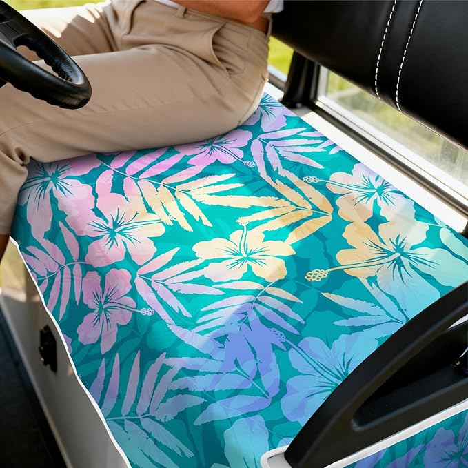 Golf Cart Seat Covers Club Car Golf Cart Accessories for Men Women Golf Carts Seat Towel Blanket 2-Seat Golf Cart Decorations