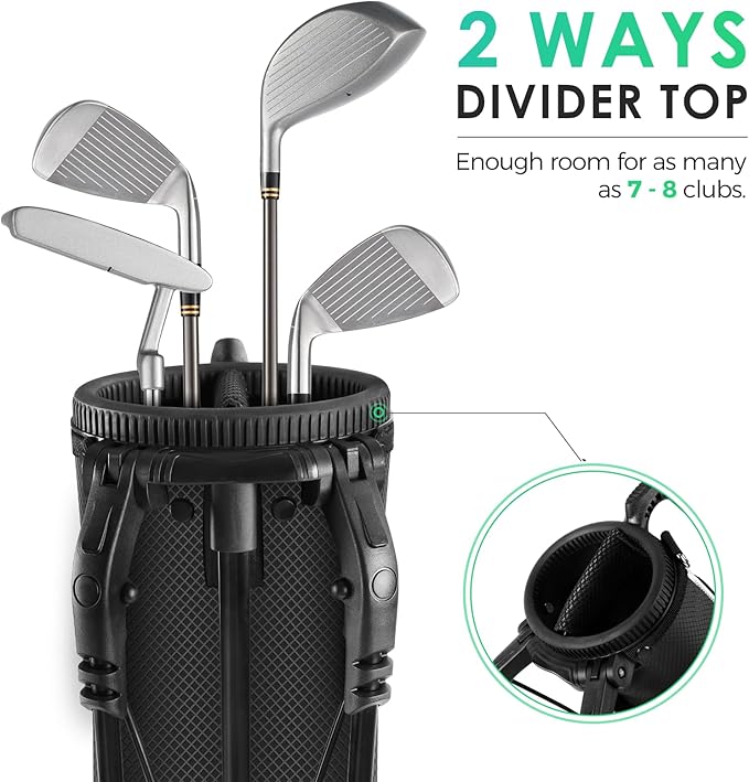 Findway Golf Stand Bag, Small Golf Bag for The Driving Range, Par 3 and Executive Courses, Lightweight Golf Club Carry Bag with Ball Holder and Pockets for Men Women