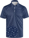 Golf Polo Shirts for Men Funny Print Short Sleeve Golf Shirts Performance Golf Polos