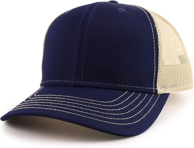 Armycrew Oversize XXL Low Profile Two Tone Mesh Back Trucker Baseball Cap
