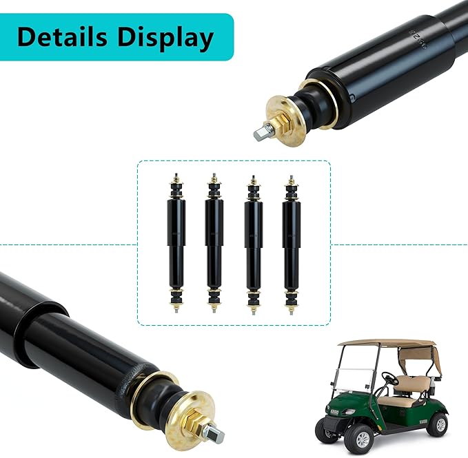 10L0L Golf Cart Shocks for EZGO TXT Front and Rear Shocks Absorbers 1994-Up Gas & Electric Models, Replaces OEM #76418-01, 70928-G01 Nivel Part #5006-4 PCS