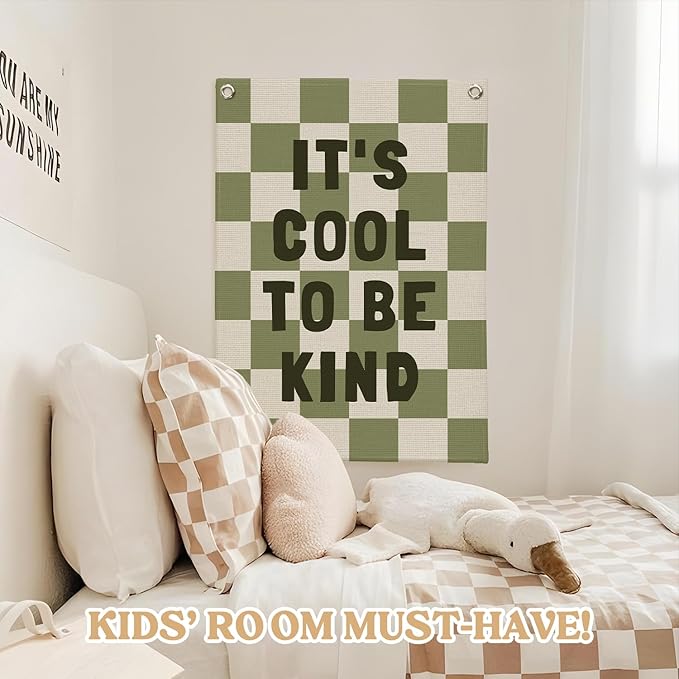Kids Room Decor, Sage Green Classroom Wall Decor, It's Cool to Be Kind Banner - Image 5