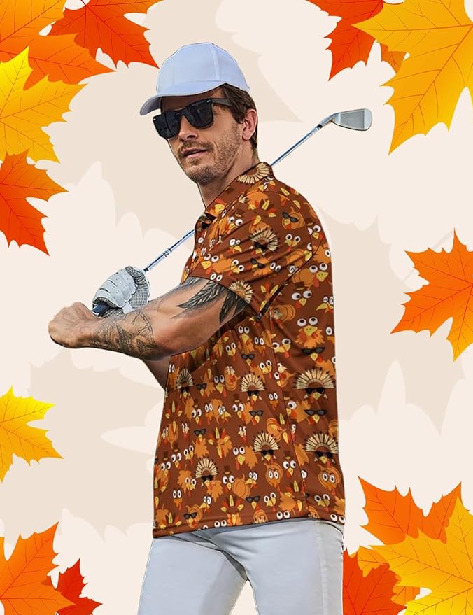 Mens Golf Shirts Golf Polo Shirts for Men Short Sleeve Polo Shirts Golf Gifts