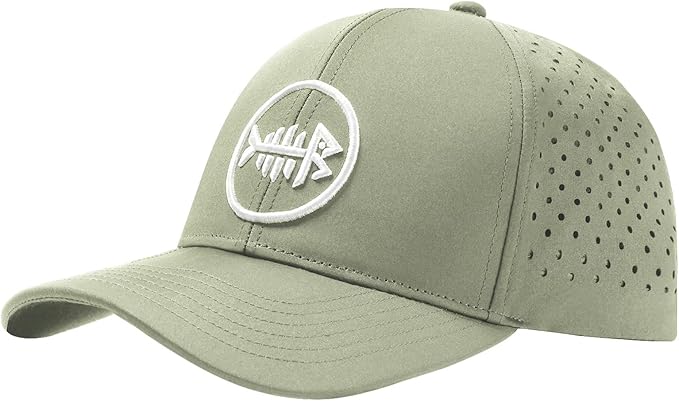 BASSDASH UPF 50+ Quick Dry Baseball Cap Water Resistant Laser Cut Mesh Snapback Hat for Men Women Fishing Hiking FH14