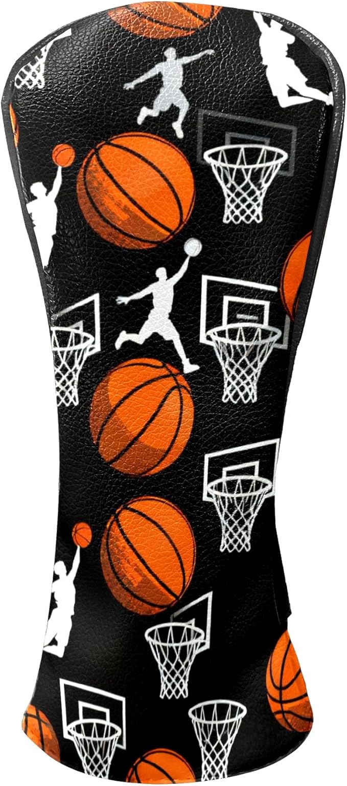 Golf Headcovers Fits Driver Hybrid Fairway 3/5 Wood, Waterproof PU Leather Golf Club Protector, Ideal Sports Accessories & Golfer Gift Colorful Geometry