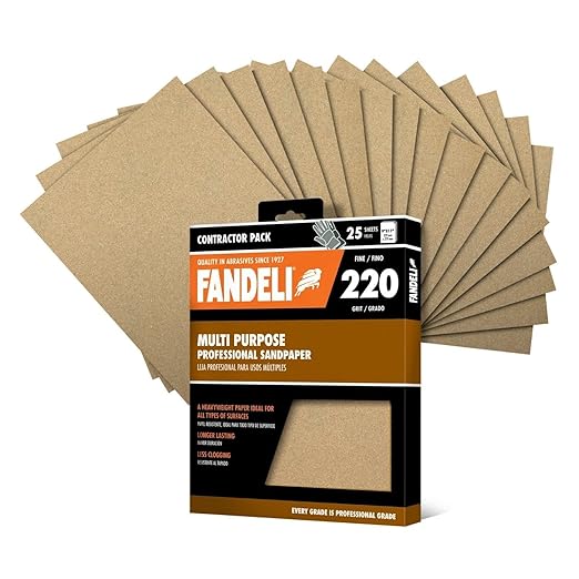 Fandeli 36027 220 Grit Multipurpose Sandpaper Sheets by FandeliUSA