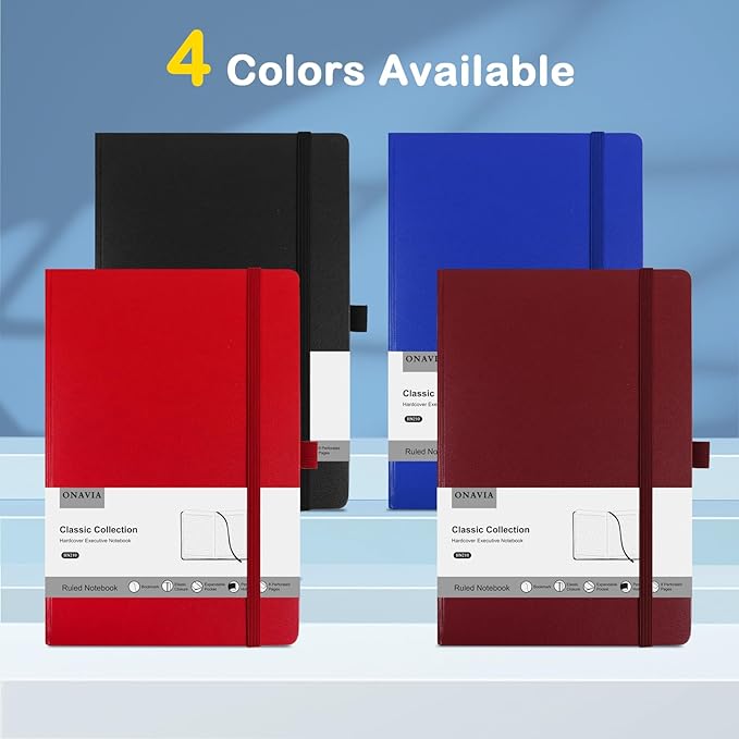 4 Pack Lined Journal Notebooks for Work, A5 Size 100 GSM Thick Paper, Classic - Image 7