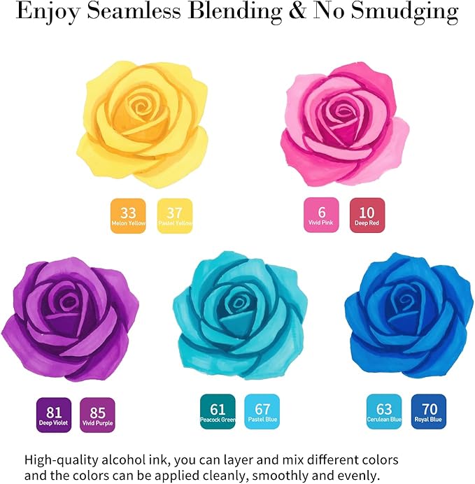 Alcohol Markers, 60 Colors Dual Tip Permanent Art Markers - Image 2