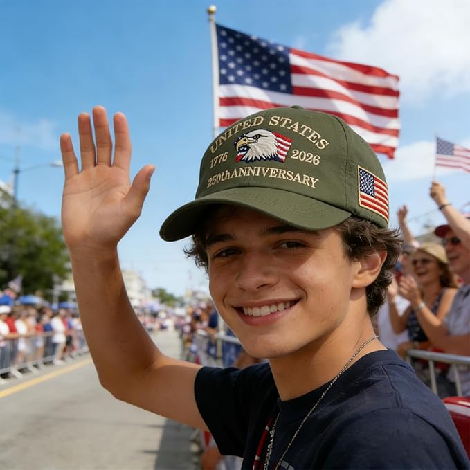 U.S.A 250th Anniversary Embroidered Baseball Cap Adjustable 1776-2026 Anniversary Birthday Retro Patriots Hat for Men Women