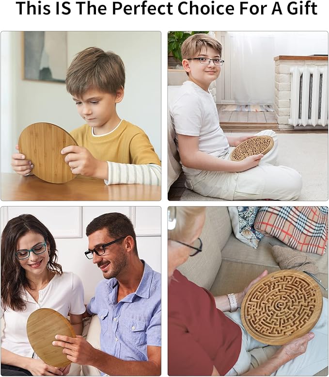 Round Wooden Labyrinth Board Game - Image 5