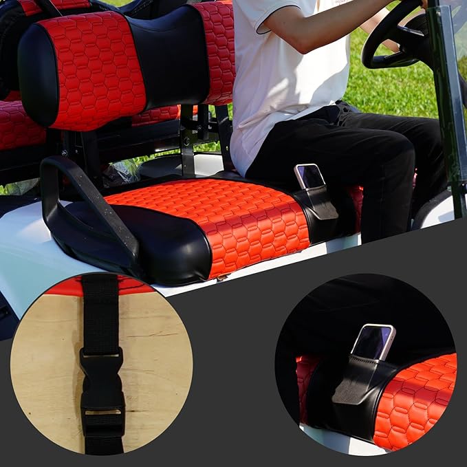 Golf Cart Seat Covers for EZGO TXT Club Car DS Gas or Electric OEM Regular Seat Cushion, No Staple, Golf Cart Vinyl Replacement Seat Cover