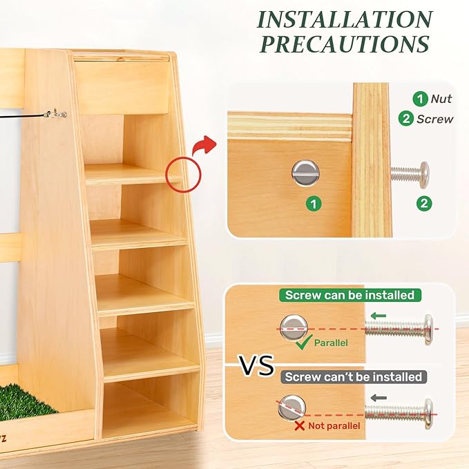 WINGYZ Premium Birch Plywood Golf Bag Storage for 2 Bags | 36lb Rock-Solid Golf Bag Organizer | 7-Shelf Command Center | Artificial Turf 12-Ball Display | No Wall Mounting Required (Natural)
