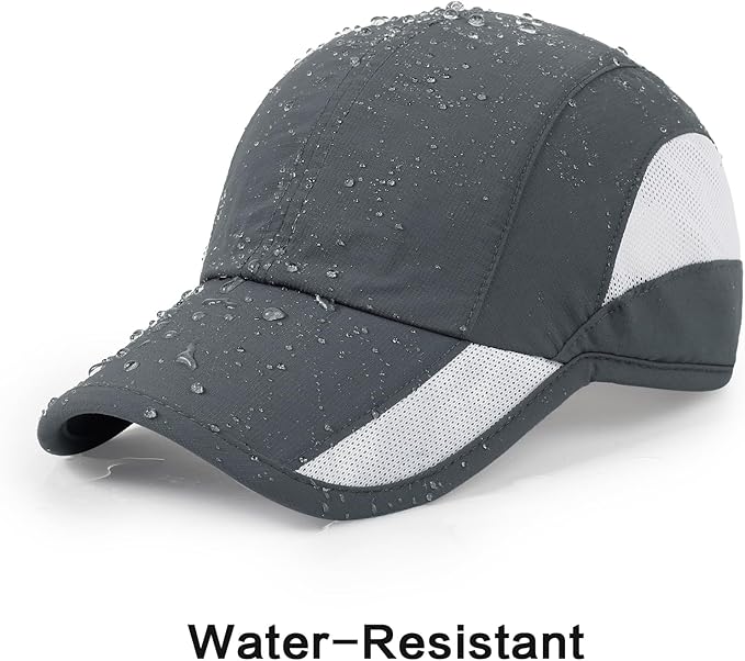 HH HOFNEN Quick Dry Baseball Cap Unstructured Running Cap Water-Resistant UPF 50+ Mesh Golf Sun Hats for Men Women