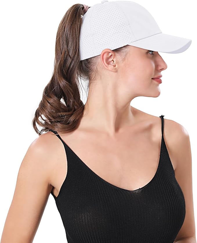 ZTL Women's High Ponytail Baseball Cap Performance Running Hat Quick Dry Mesh Sports Cap Unstructured Dad Trucker Hats