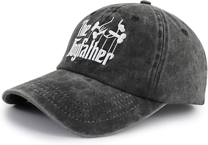 The Rodfather Pugfather Dogfather Grilfather Hats for Men, Adjustable Embroidered Dad Baseball Cap