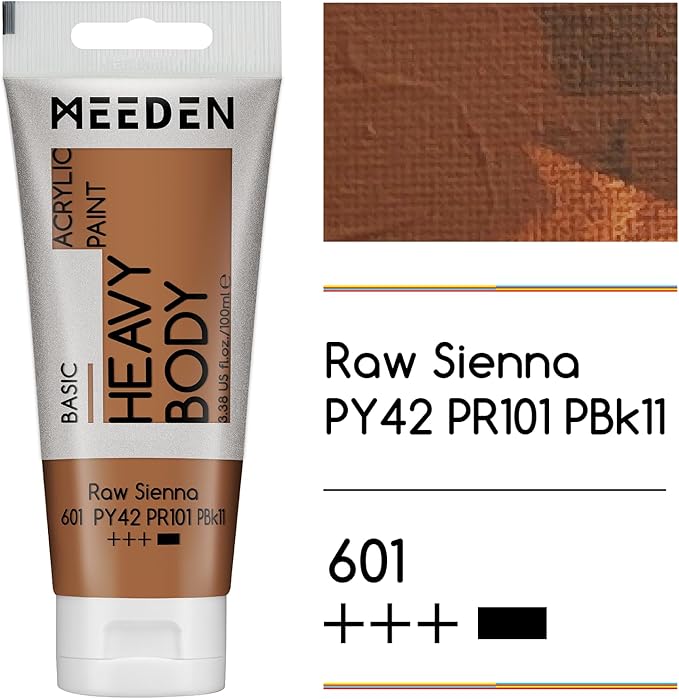 MEEDEN Acrylic Paint Raw Sienna: Bundled - 100ml/3.38oz x 2 Bulk Heavy Body - Image 2