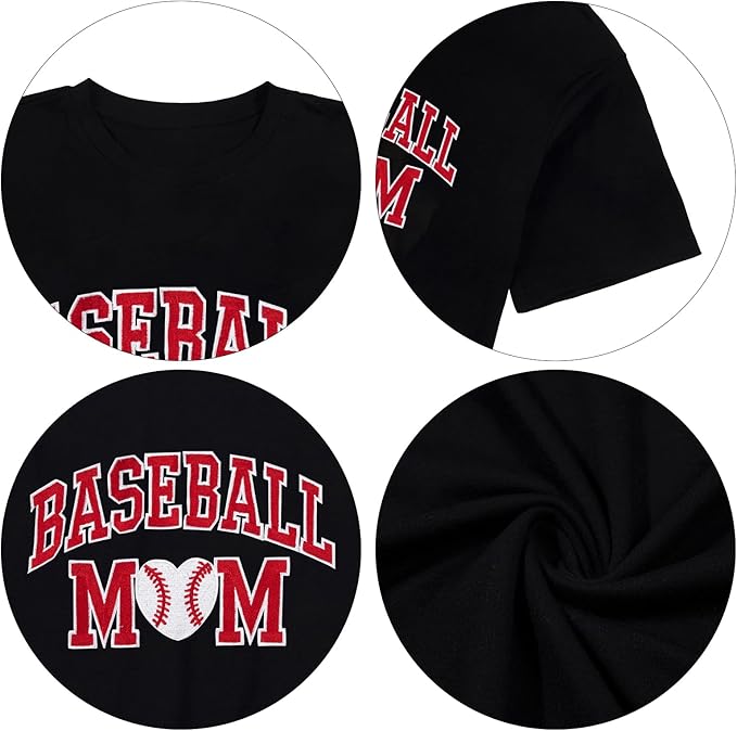 Baseball Mom Shirt Women Baseball Shirt Oversized Chenille Game Day Tops Sports Fan Gift Clothes