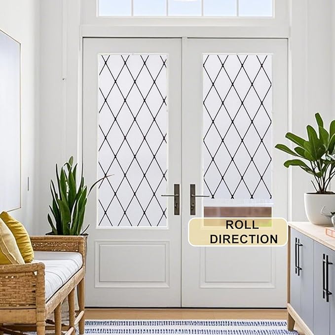 Window Privacy Film Decorative for Front Door, Bathroom Static Cling Stained - Image 6