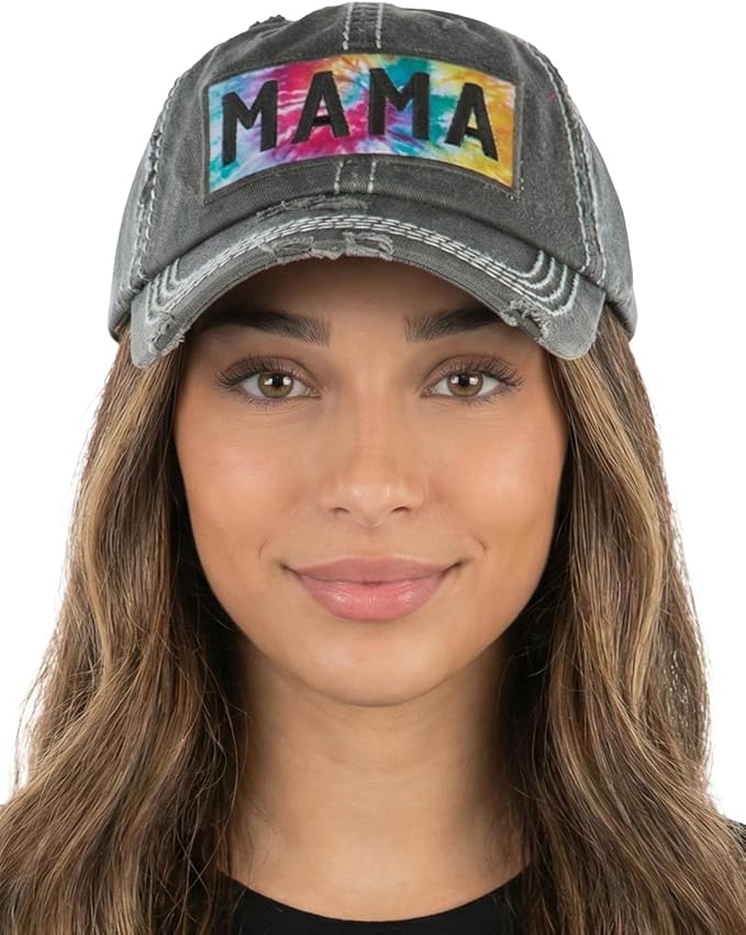 Funky Junque Distressed Vintage Baseball Cap - Embroidered Patch Women's Hat - Holiday, Lifestyle & Patriotic Designs