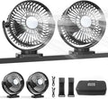Minthouz Magnetic Golf Cart Fan, Rechargeable 12000mAh Fan, 3-Speed 360° Rotation, Timer Function, LED Lighting, Magnetic Base & Strap, Compatible with EZGO, Club Car, Yamaha Golf Carts