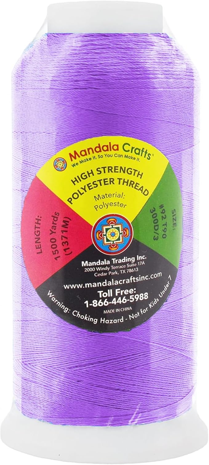Mandala Crafts Lilac Heavy Duty Thread -1500 Yds Tex 90 Thread - Image 4