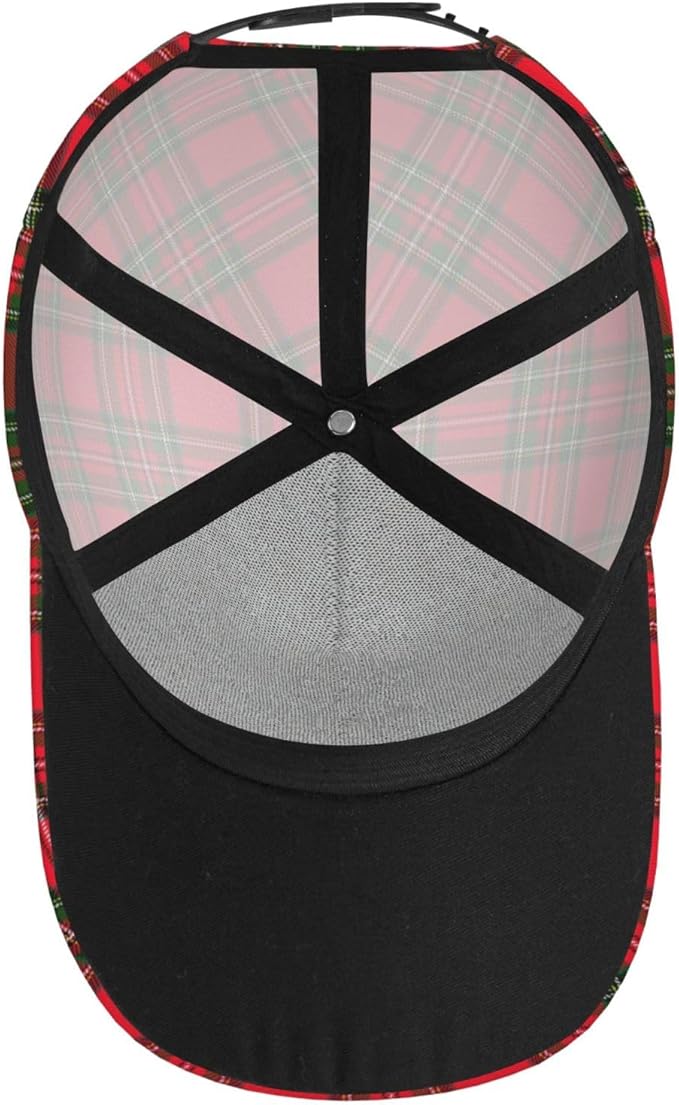 Vintage Cute Plaid Baseball Cap for Men Women,Adjustable Dad Hat Baseball Hat Summer Snapback Cap Outdoor