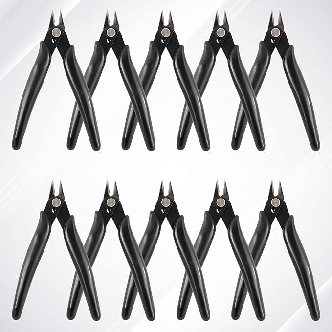 YaeCCC 10 Pack Wire Cutters Black Diagonal Cutting Pliers - Image 8