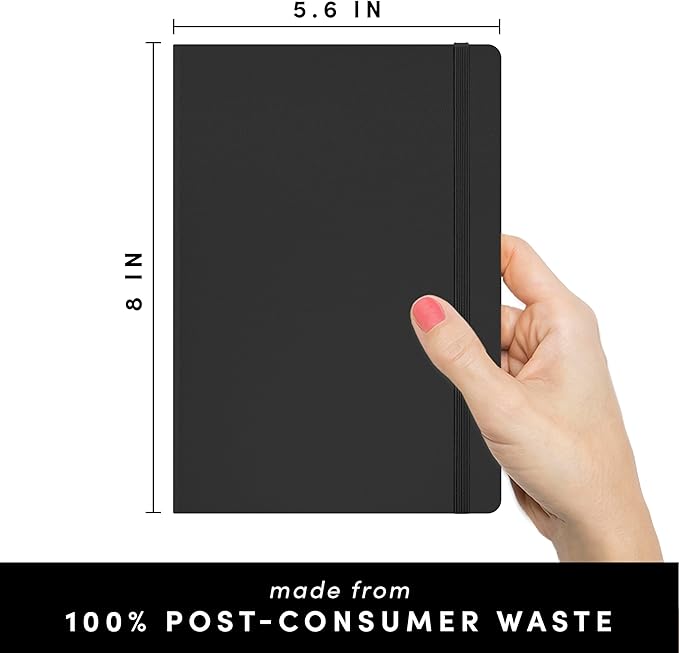 PAPERAGE Recycled Blank Journal Notebook, 160 Pages, Medium 5.6 in x 8 in - Image 2