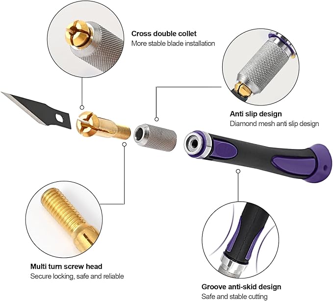 EHDIS Precision Hobby Knife Set Utility Craft Knife Kit - Image 4