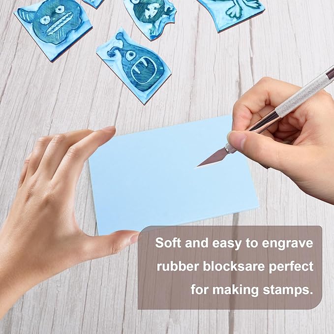 25 Pcs 4"x6" Rubber Carving Blocks, Linoleum Blocks, Stamp Carving Blocks - Image 4