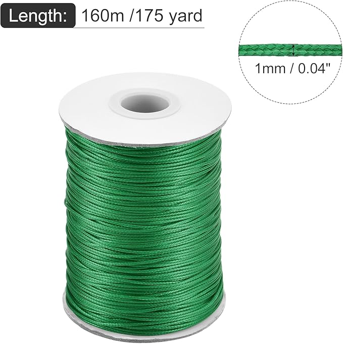 MECCANIXITY Waxed Cord 1mm Waxed Polyester Cord 175 Yard Wax String - Image 2