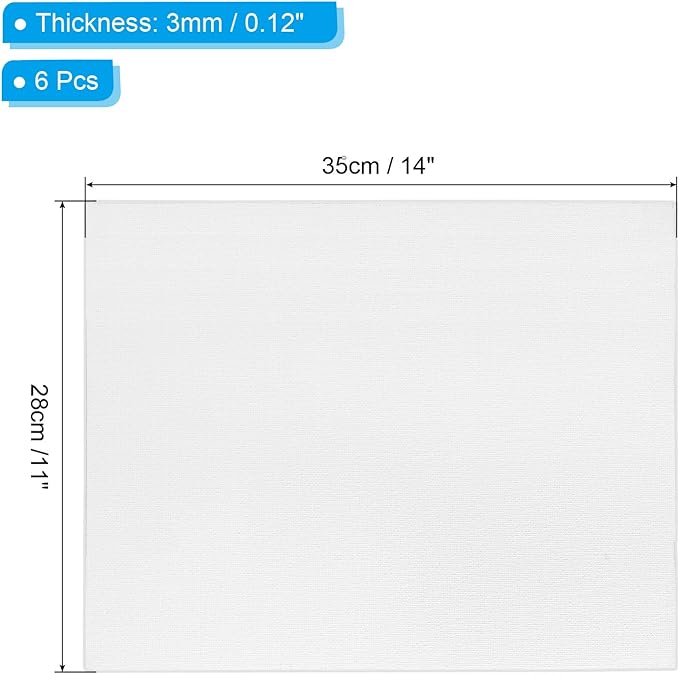 PATIKIL 11x14 Canvas Boards for Painting, 6 Pack 100% Cotton Square Triple - Image 2