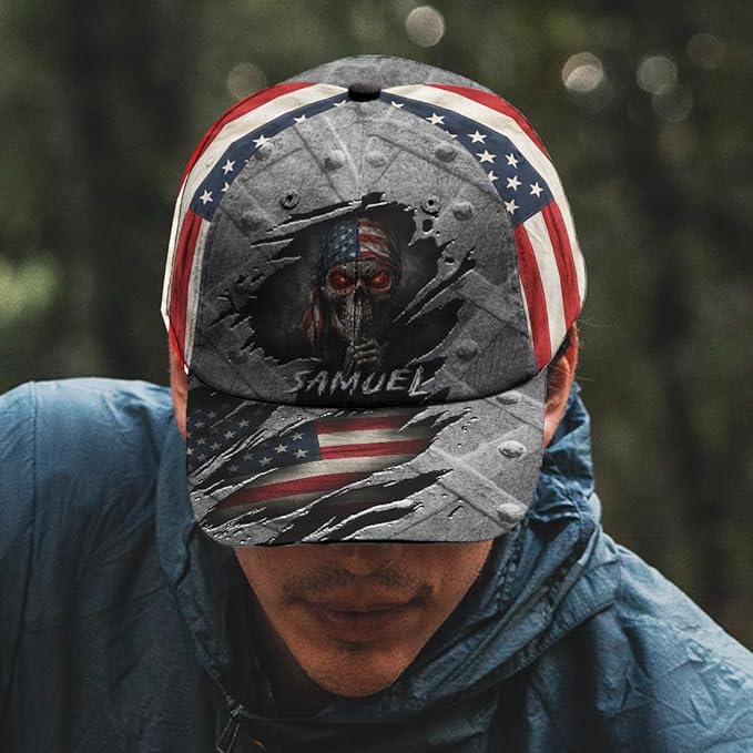 Baseball Cap for Men Women, Skull Cap for Men, Skeleton Gothic Horror Adjustable Strap Sports Soft Caps Outdoor