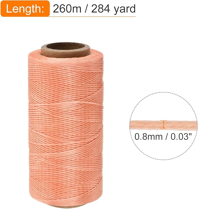 MECCANIXITY Waxed Thread, 284 Yard 0.8mm 150D Flat Wax Thread Polyester Waxed - Image 2