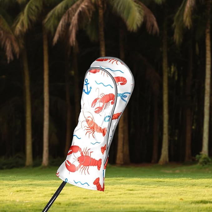 Golf Headcovers Fits Driver Hybrid Fairway 3/5 Wood, Waterproof PU Leather Golf Club Protector, Ideal Sports Accessories & Golfer Gift Colorful Geometry