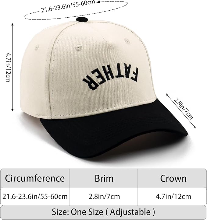 Embroidered Boy Girl Dad Mom Two-Tone Baseball Cap, Classic Dad Hat for Men Women His Her, Family Theme Gift Ideas