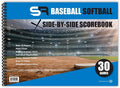 Score It Right Side By Side Baseball/Softball Scorebook – Premium Score Keeping Book – 16 Player - 30 Game Scorebook with Pitch Count, Individual Player Stats, Batting Average Chart - 11.5" x 16"