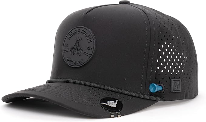 BRIMZ Golf Performance Hat - Tee Holder & Magnetic Ball Marker - Breathable, Sweat & Water Resistant Golfing Snapback Hat
