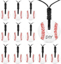 Baseball Pendant Necklace, Adjustable Baseball Game Day Drip Necklace for Men Women Fan Lovers Coach Team