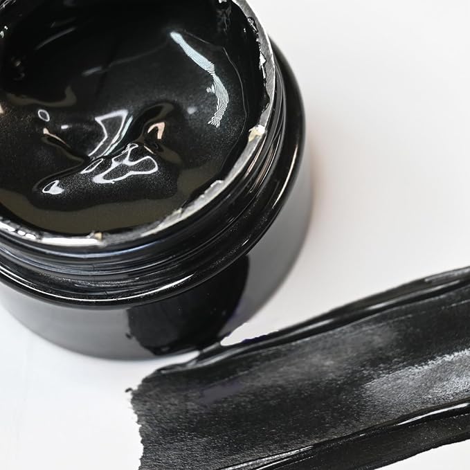 Shimmer Metallic Acrylic Paint Black Metallic Chalk Paste 1.7oz/50ml, DIY by JAJADO